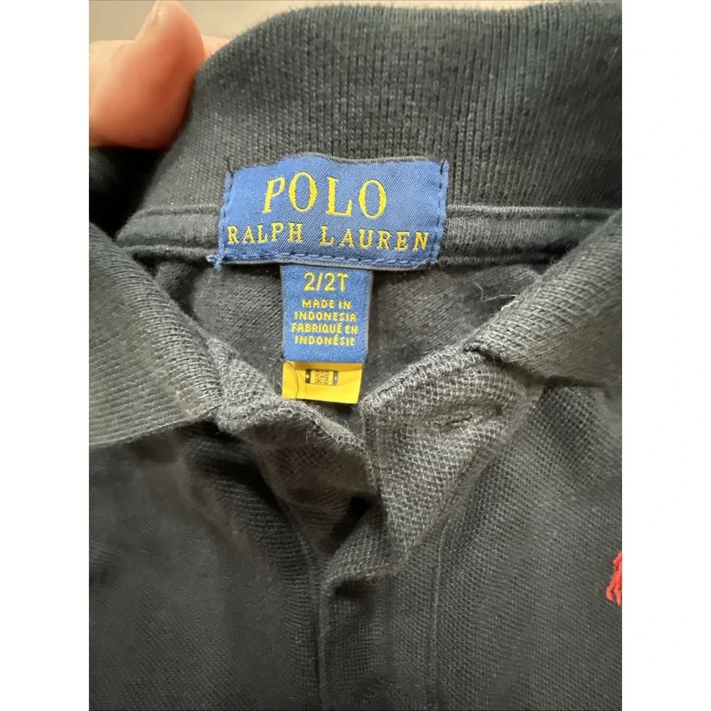 Boy Size 2T Polo Ralph Lauren Navy Blue Long Sleeve Polo Shirt‎
